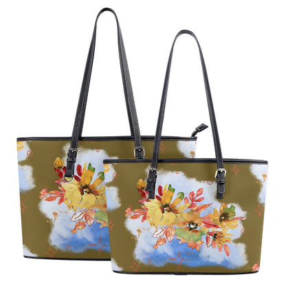 Fall Dream© The Iconic Collection© Luxturnal© Premier Leather Tote Bag In All The Leaves Are Brown