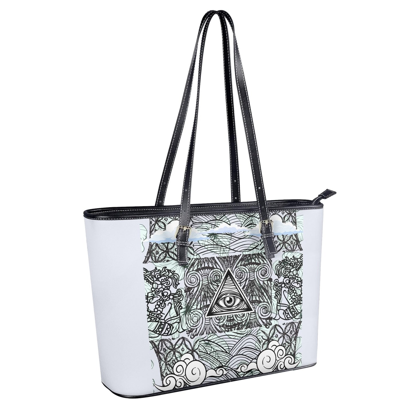 Eye Think© The Iconic Collection© Luxturnal© Premier Leather Tote Bag In Fresh Bay Shell