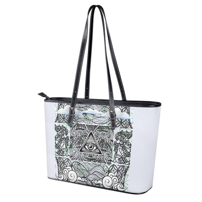 Eye Think© The Iconic Collection© Luxturnal© Premier Leather Tote Bag In Fresh Bay Shell