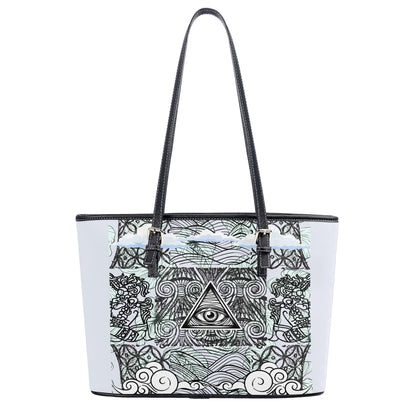 Eye Think© The Iconic Collection© Luxturnal© Premier Leather Tote Bag In Fresh Bay Shell