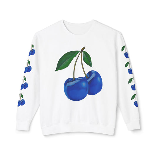 Blue Cherry© Deluxe American Made Comfort Relaxed Premium Cotton Lightweight Crewneck Sweatshirt Unisex