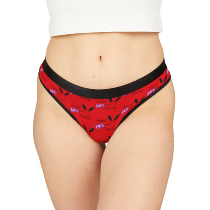 Sweet And Sassy Superstar© Super Soft Euro Deluxe Everyday All Day Active Comfort Women's Thong In Savory Passion Red