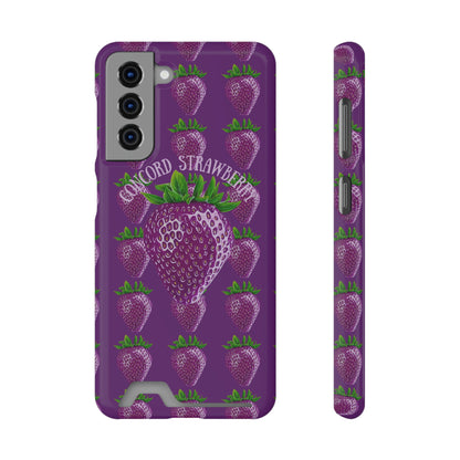 Concord Strawberry© Limited Edition Slim Lightweight DuraFlex© Safe Impact Resistant Phone Case With Card Holder Compatible with iPhone 13, and Samsung Galaxy S21, S22 models