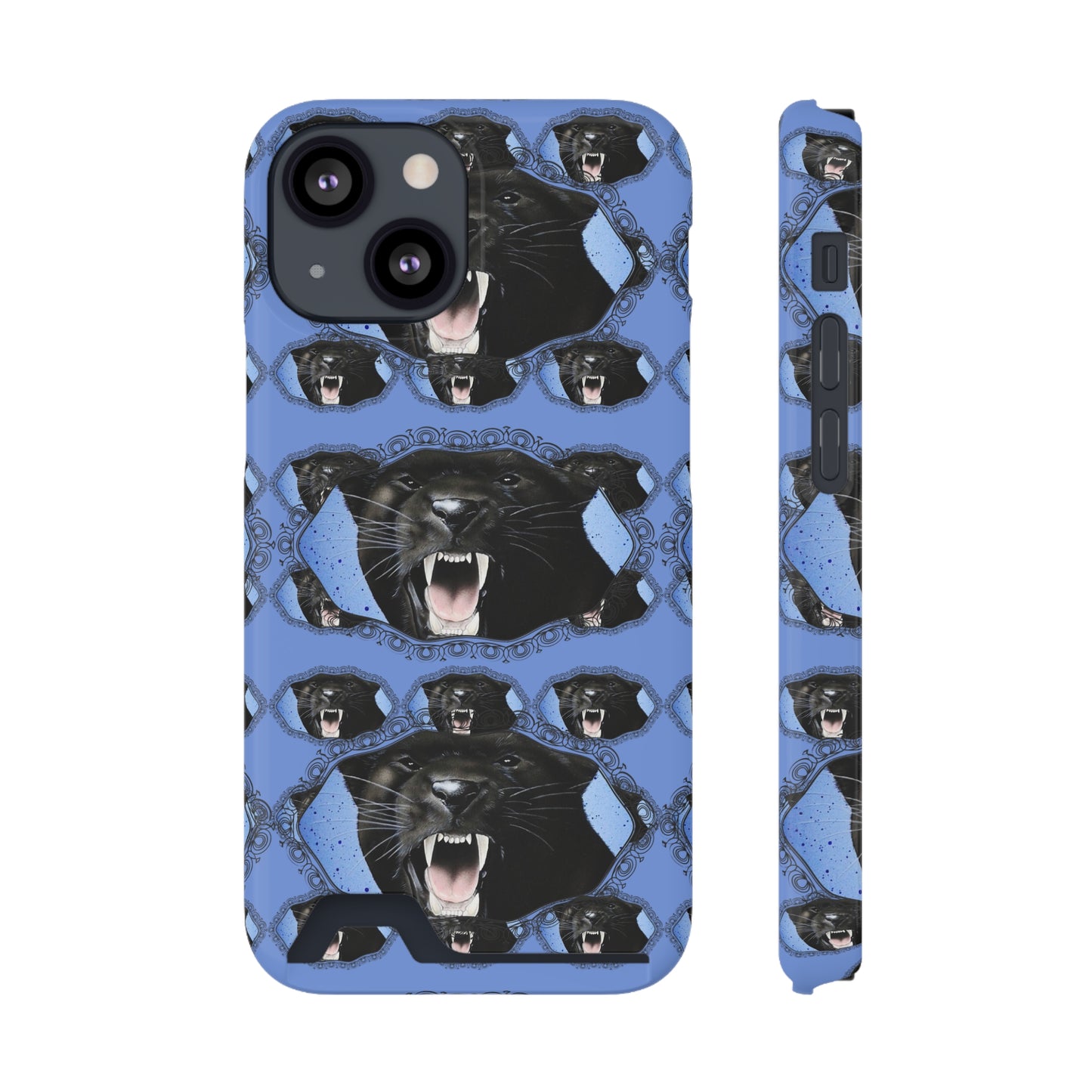 Panther Roar© Limited Edition Slim Lightweight DuraFlex© Safe Impact Resistant Phone Case With Card Holder Compatible with iPhone 13, and Samsung Galaxy S21, S22 models