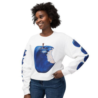 Apple Blue© Deluxe American Made Comfort Relaxed Premium Cotton Lightweight Crewneck Sweatshirt Unisex