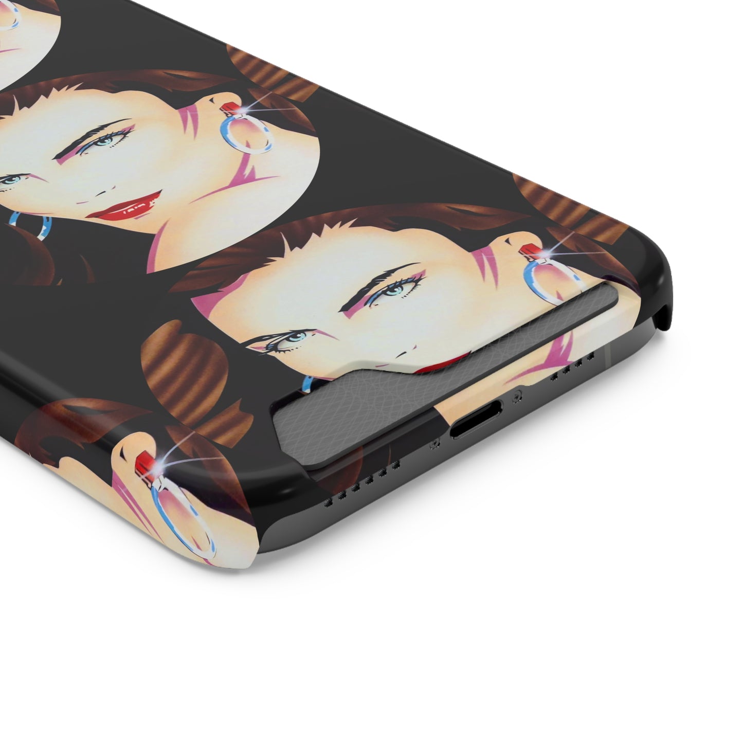 Lady Print© Limited Edition Slim Lightweight DuraFlex© Safe Impact Resistant Phone Case With Card Holder Compatible with iPhone 13, and Samsung Galaxy S21, S22 models