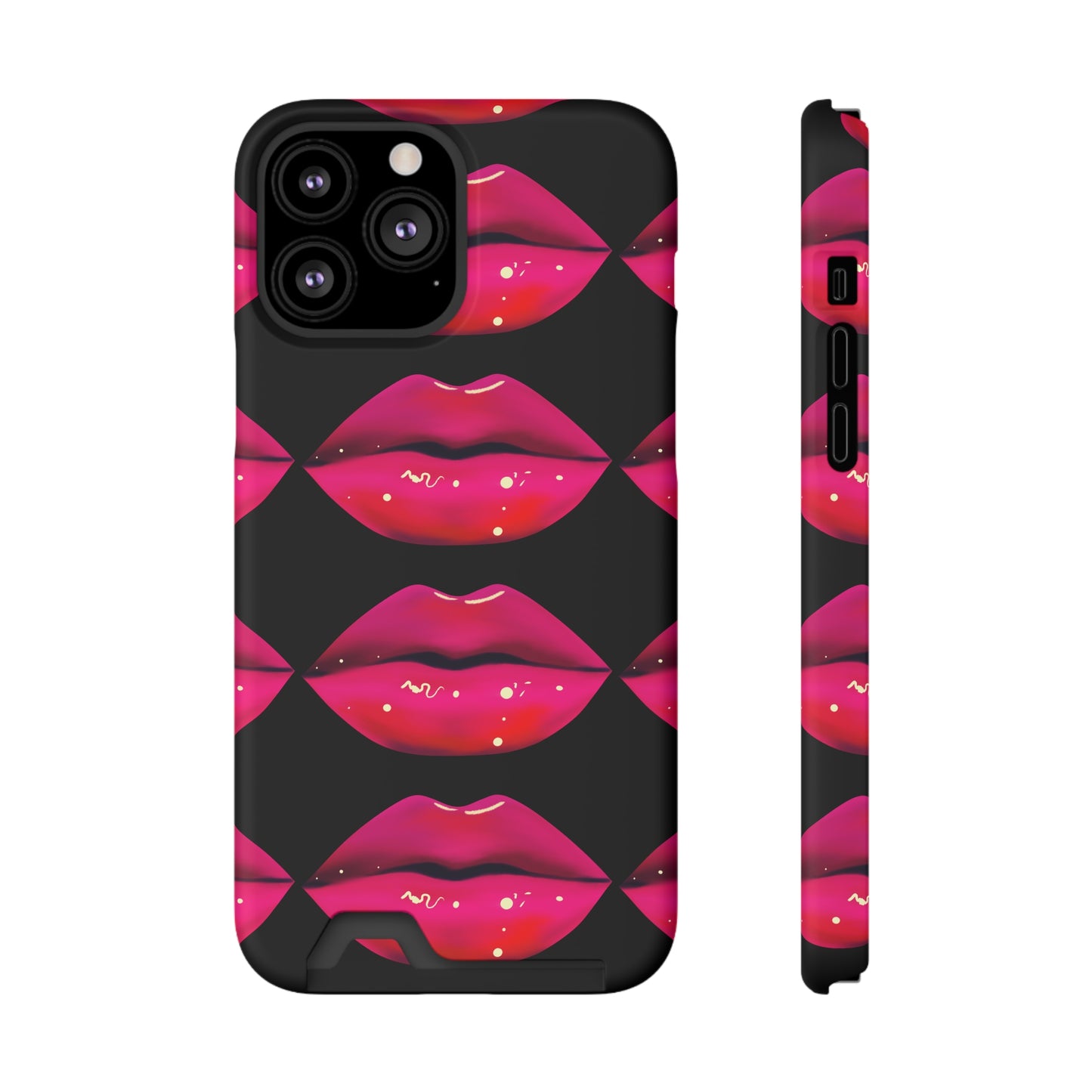 Lip Drip© Limited Edition Slim Lightweight DuraFlex© Safe Impact Resistant Phone Case With Card Holder Compatible with iPhone 13, and Samsung Galaxy S21, S22 models