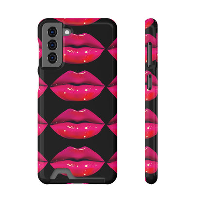 Lip Drip© Limited Edition Slim Lightweight DuraFlex© Safe Impact Resistant Phone Case With Card Holder Compatible with iPhone 13, and Samsung Galaxy S21, S22 models