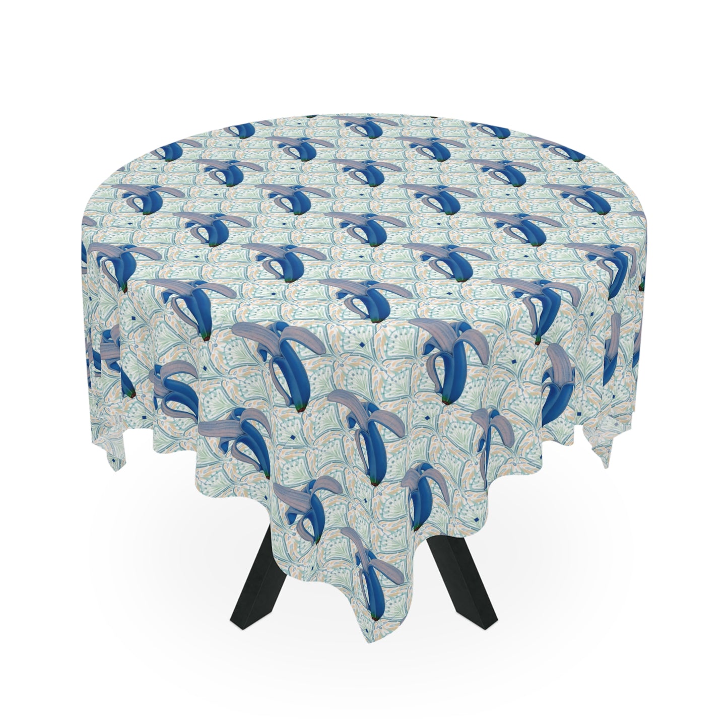 Banana Blue© Limited Edition Pop Deluxe Design Posh Soft And Light Tablecloth In European Garden Green/Yellow/Blue