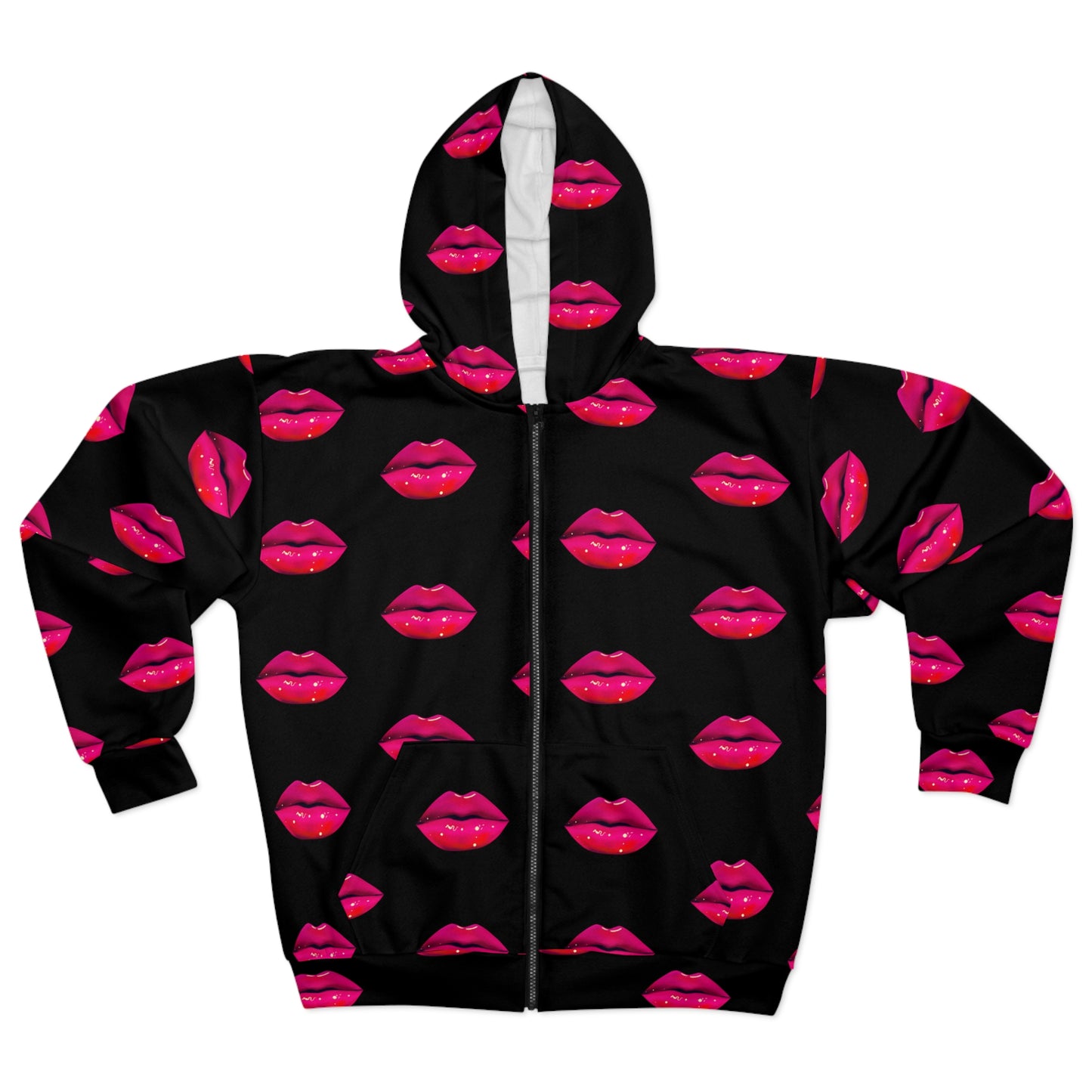 Lip Drip© Limited Edition Simple Soft And Comfort Deluxe Premium Unisex Zip Hoodie In Oh Your Juicy Lips Up To 2XL