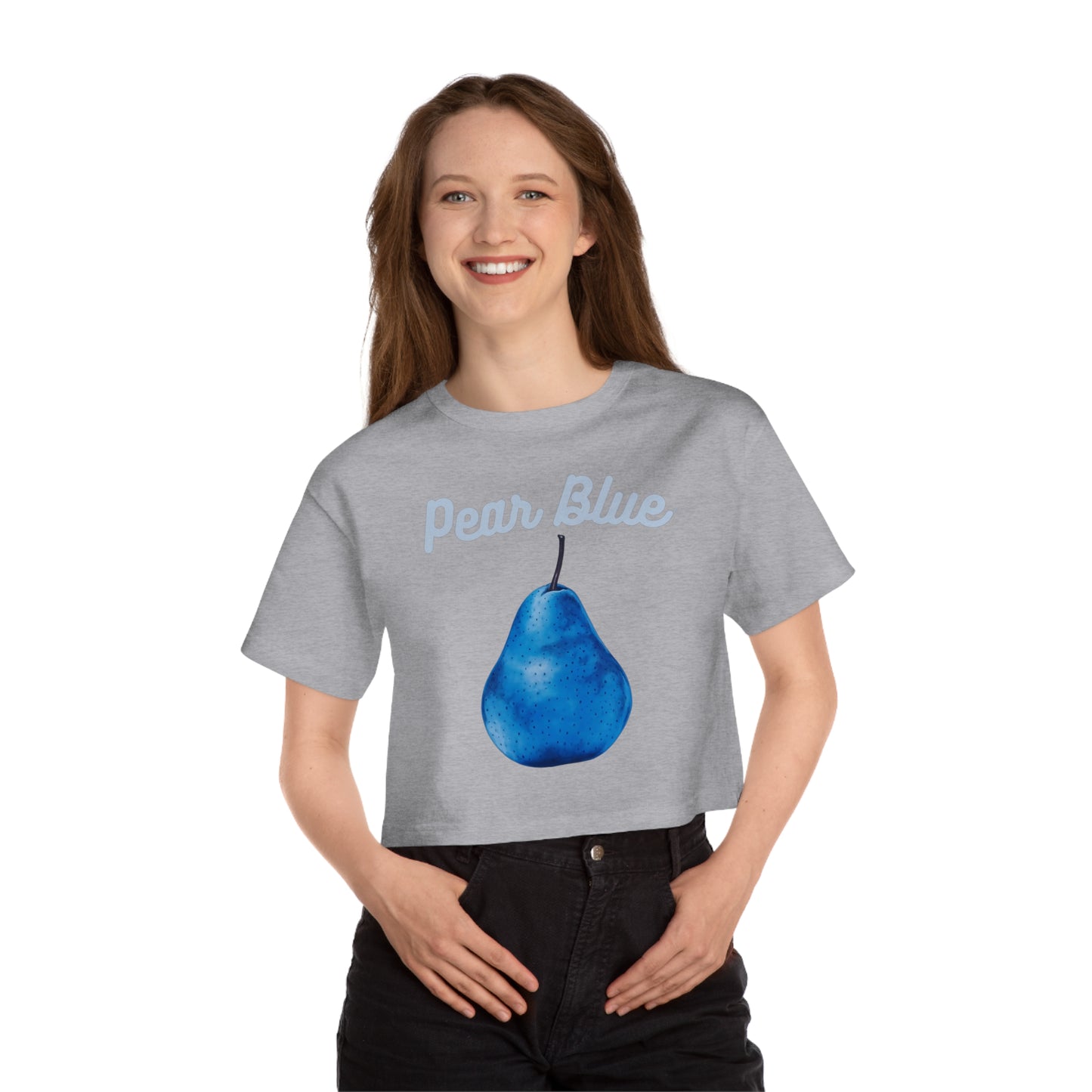 Pear Blue© Deluxe Premium 100% Cotton Champion Women's Heritage Super Soft Town And Country Cropped T-Shirt