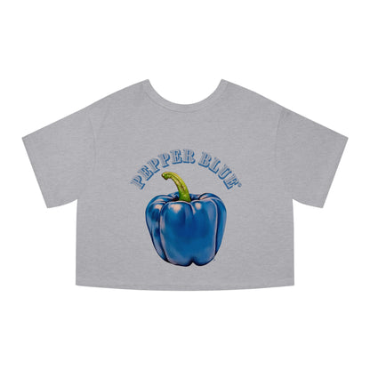 Pepper Blue© Deluxe Premium 100% Cotton Champion Women's Heritage Super Soft Town And Country Cropped T-Shirt