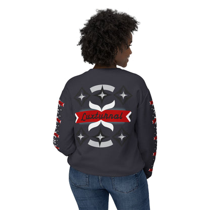 Luxturnal Posh© Deluxe American Made Comfort Relaxed Premium Cotton Lightweight Crewneck Sweatshirt Unisex In Ultra Chic