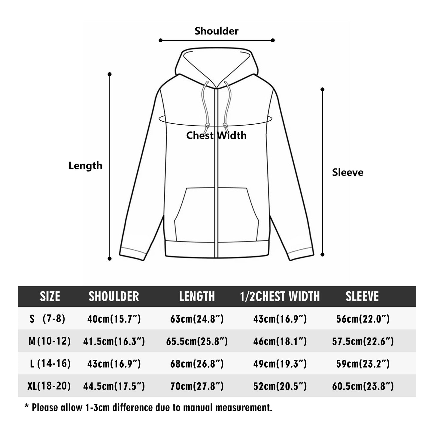 Skateboard Youth Lightweight Zipper Jumper Sweatshirt Hoodie