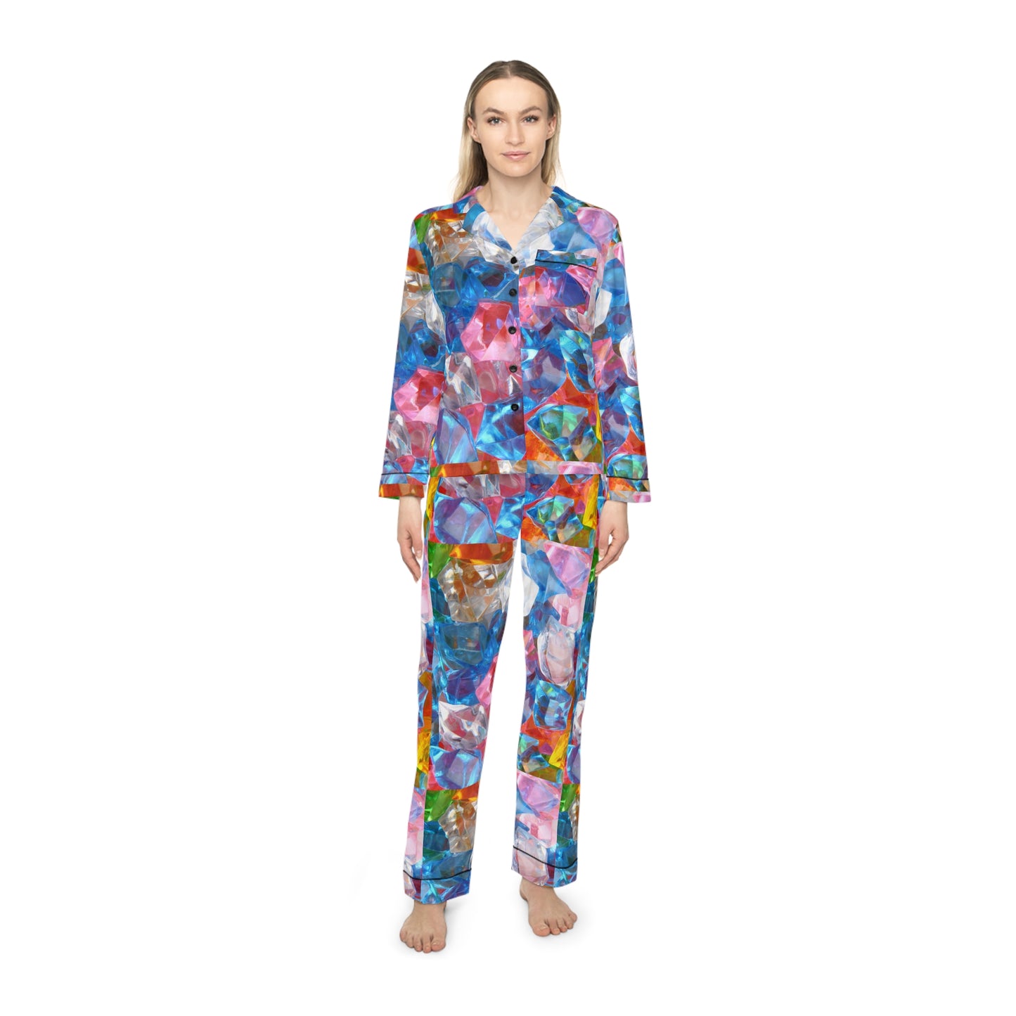 Luxturnal© Women's European Silk Boutique Super Luxurious Premium Royal Satin Pajamas In San Francisco Hippie