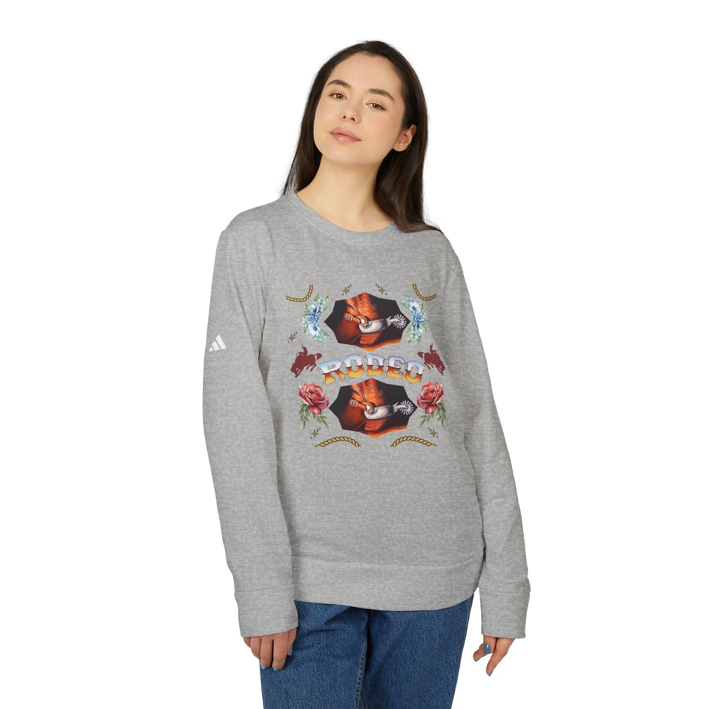 Rodeo© Luxturnal© Adidas® Unisex Super Soft Deluxe Cozy Fleece Crewneck Sweatshirt Up To 4XL