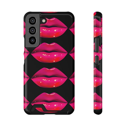 Lip Drip© Limited Edition Slim Lightweight DuraFlex© Safe Impact Resistant Phone Case With Card Holder Compatible with iPhone 13, and Samsung Galaxy S21, S22 models