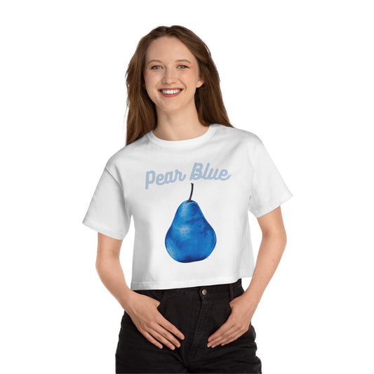 Pear Blue© Deluxe Premium 100% Cotton Champion Women's Heritage Super Soft Town And Country Cropped T-Shirt