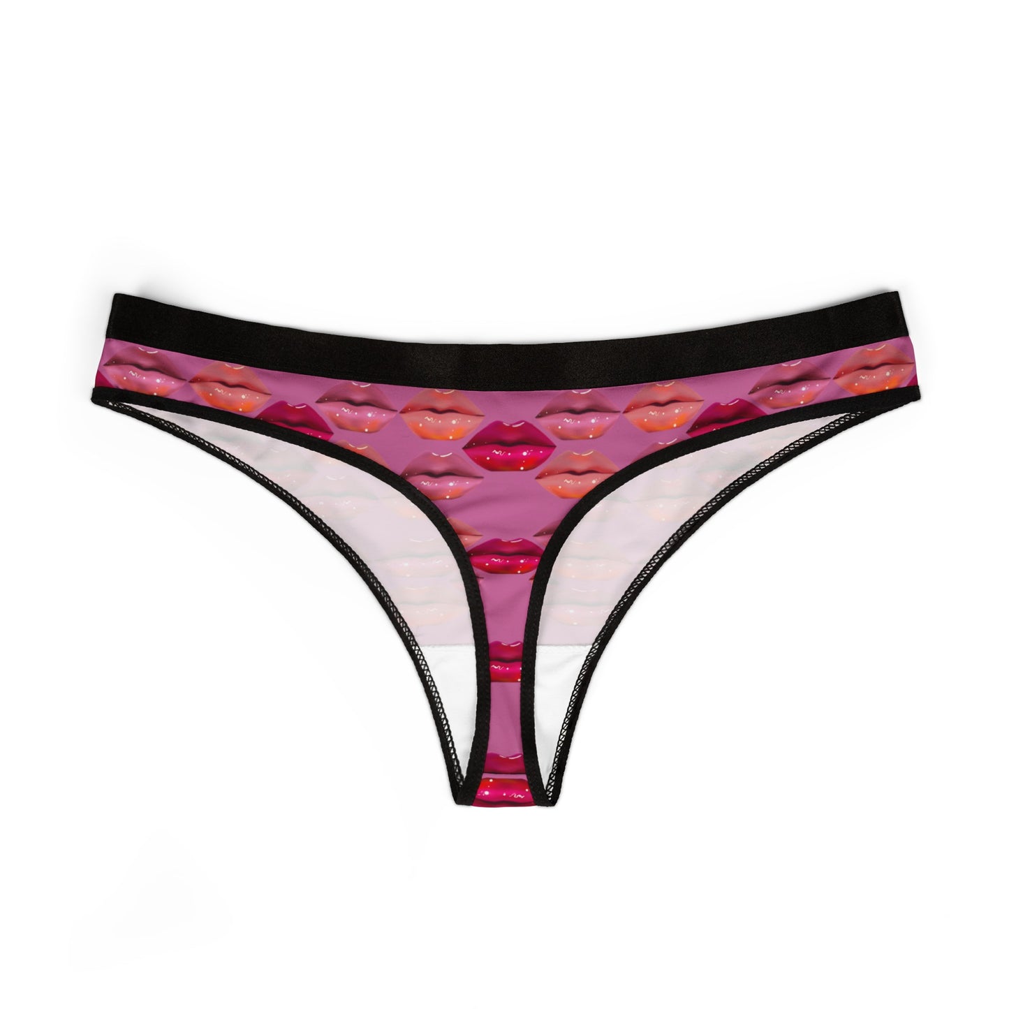 Lip Drip© Super Soft Euro Deluxe Everyday All Day Active Comfort Women's Thong In Kiss Me Forever