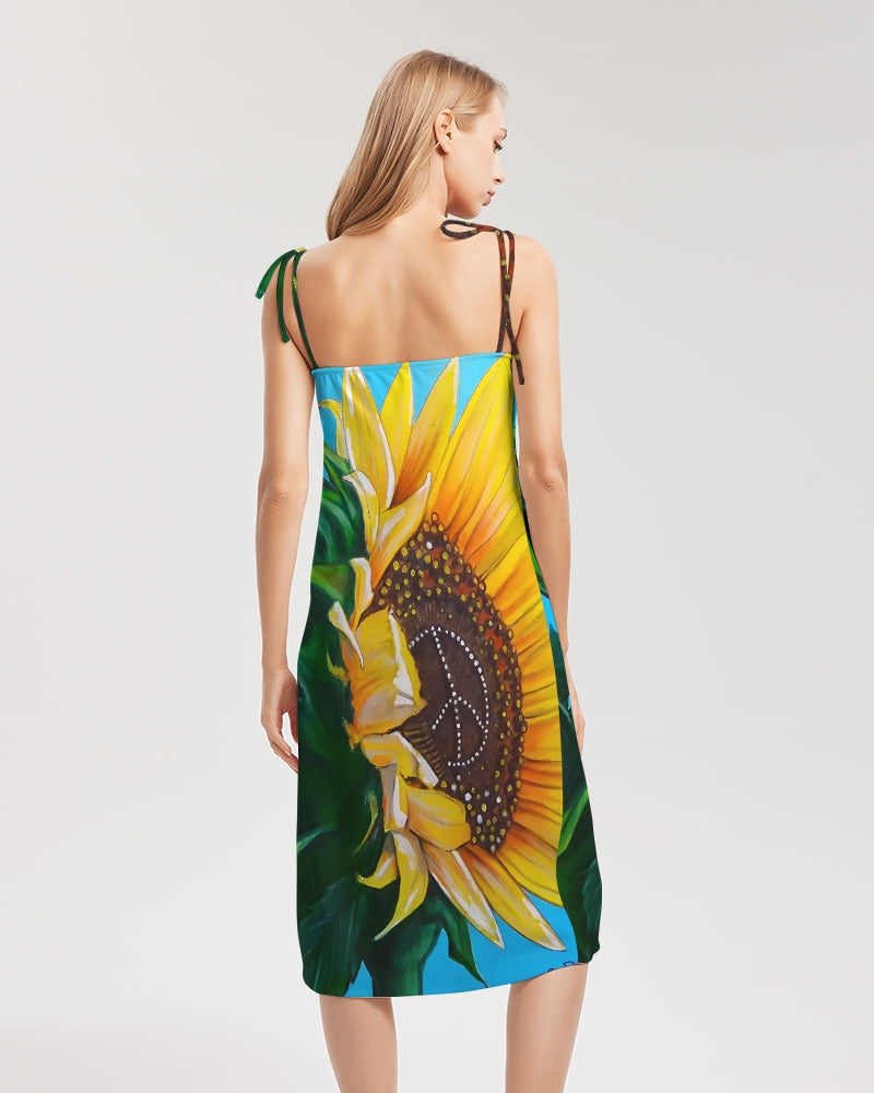 Sunflower Of Peace© Women's Stunning Euro Posh Tie Strap Split Dress Up To 2XL