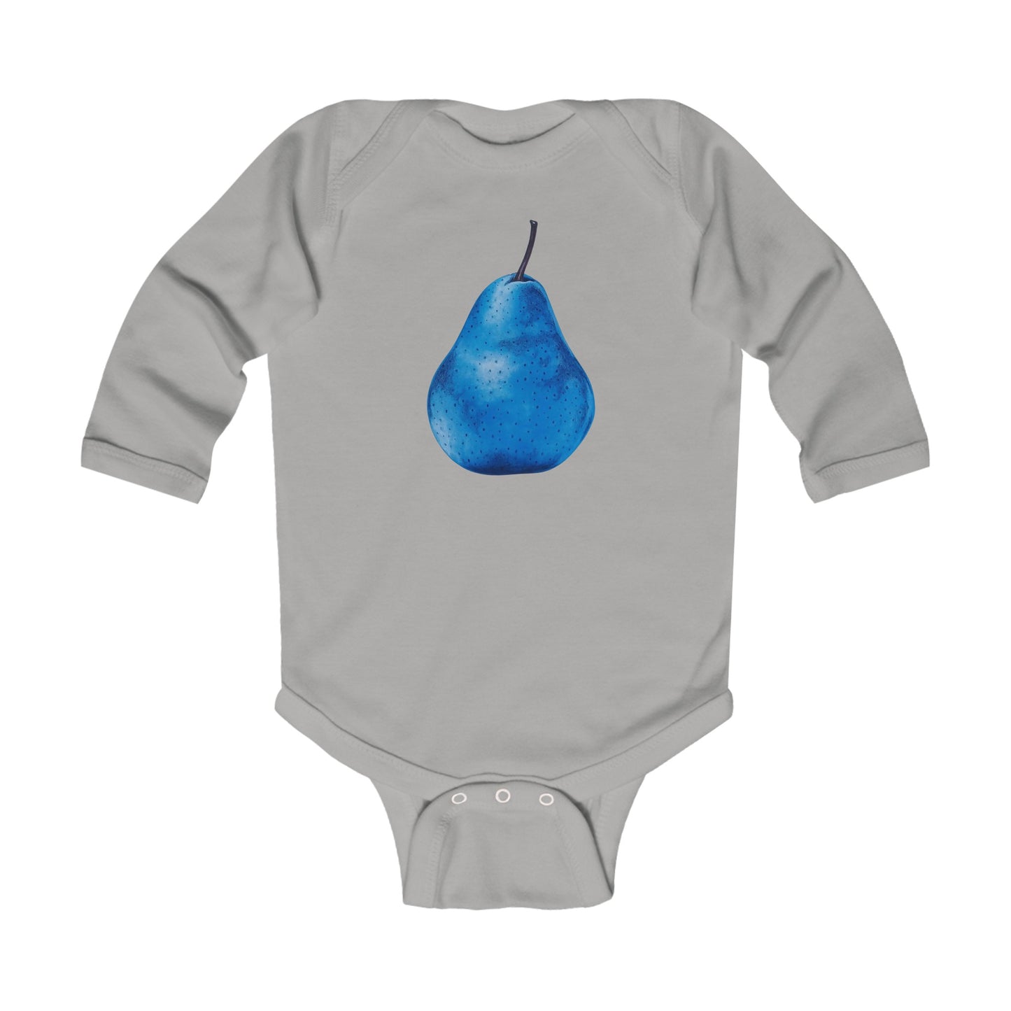 Pear Blue© Super Soft Infant Long Sleeve Bodysuit 100% Deluxe Premium Cotton From American Boutique