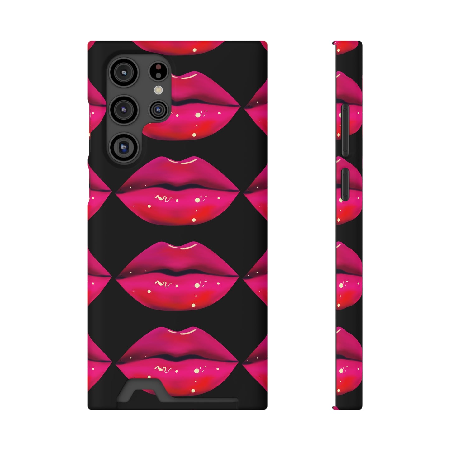 Lip Drip© Limited Edition Slim Lightweight DuraFlex© Safe Impact Resistant Phone Case With Card Holder Compatible with iPhone 13, and Samsung Galaxy S21, S22 models