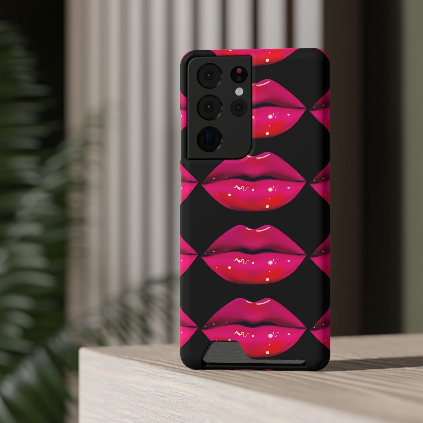 Lip Drip© Limited Edition Slim Lightweight DuraFlex© Safe Impact Resistant Phone Case With Card Holder Compatible with iPhone 13, and Samsung Galaxy S21, S22 models