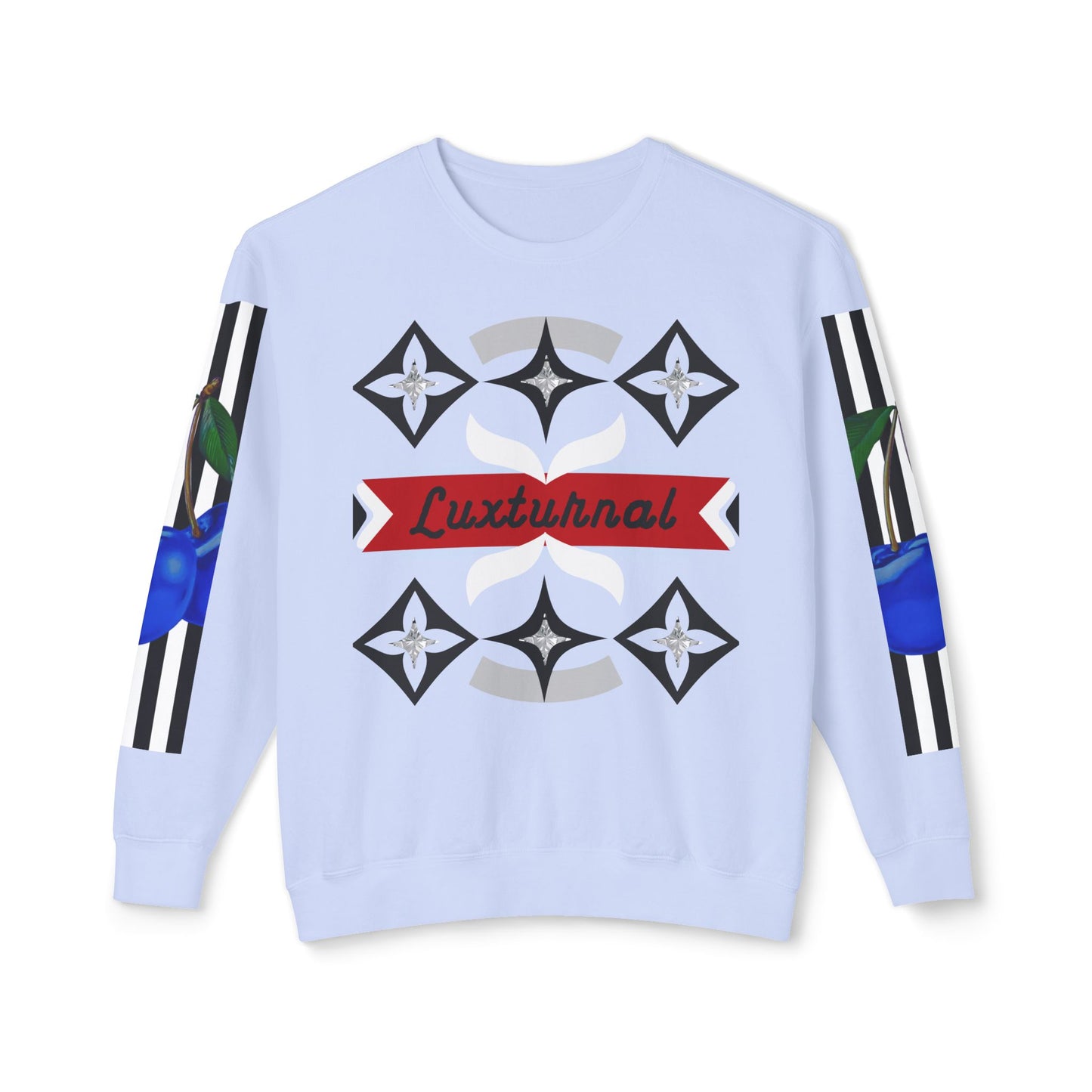 Luxturnal Posh© Deluxe American Made Comfort Relaxed Premium Cotton Lightweight Crewneck Sweatshirt Unisex In Paparazzi