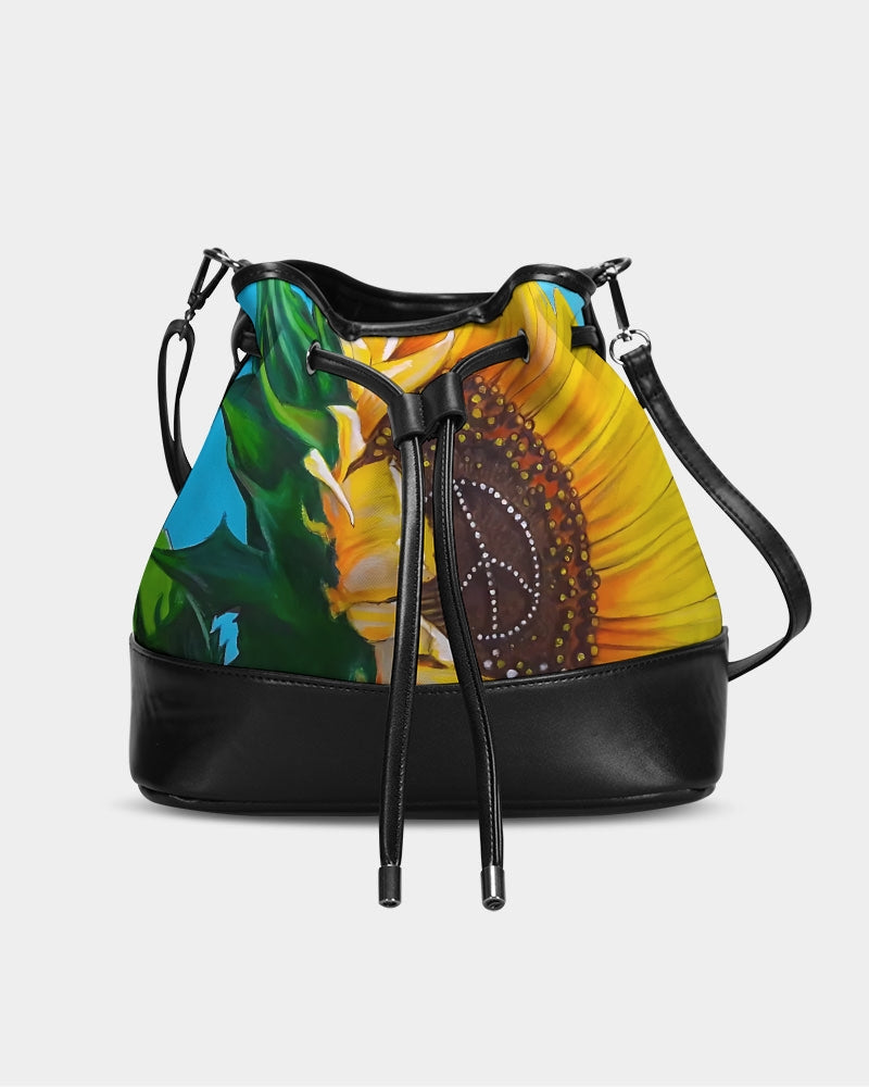 Sunflower Of Peace© Mini Drawstring Bucket Bag