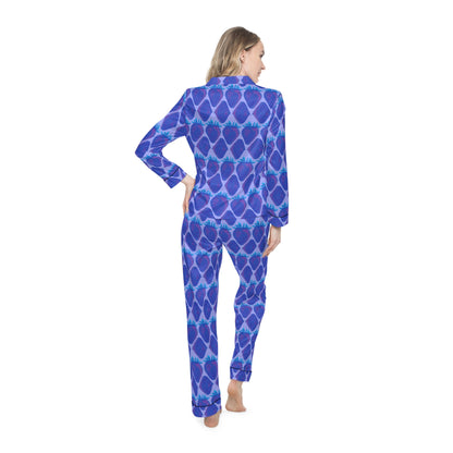 Concord Strawberry© Women's European Silk Boutique Super Luxurious Premium Royal Satin Pajamas In Miami Vice