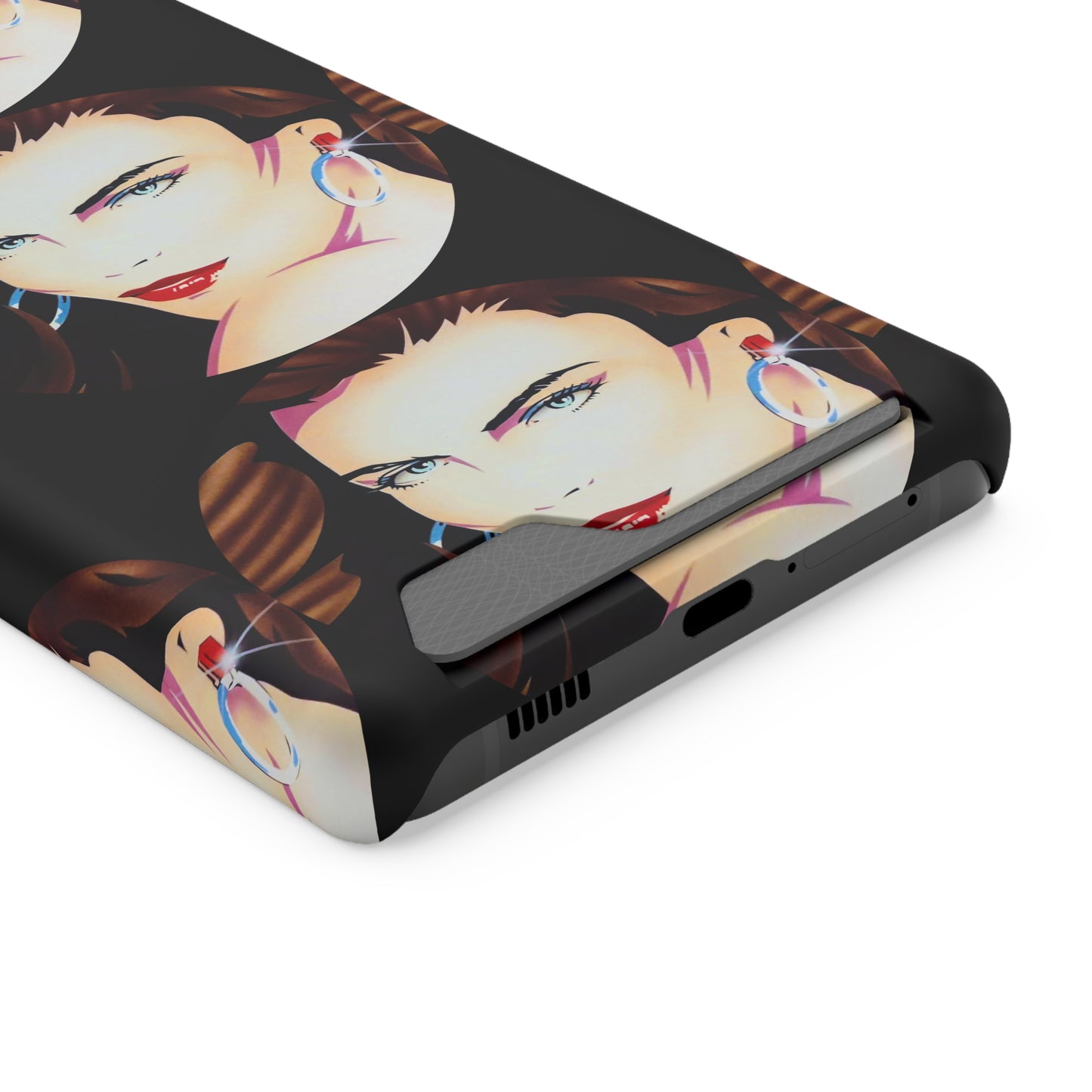 Lady Print© Limited Edition Slim Lightweight DuraFlex© Safe Impact Resistant Phone Case With Card Holder Compatible with iPhone 13, and Samsung Galaxy S21, S22 models