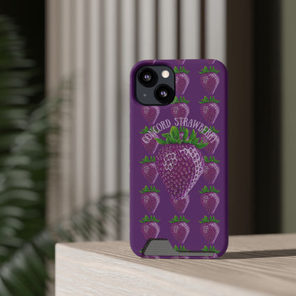 Concord Strawberry© Limited Edition Slim Lightweight DuraFlex© Safe Impact Resistant Phone Case With Card Holder Compatible with iPhone 13, and Samsung Galaxy S21, S22 models