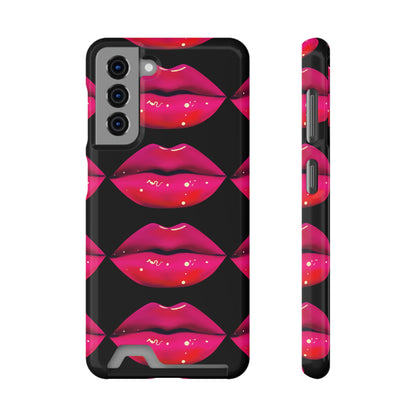 Lip Drip© Limited Edition Slim Lightweight DuraFlex© Safe Impact Resistant Phone Case With Card Holder Compatible with iPhone 13, and Samsung Galaxy S21, S22 models