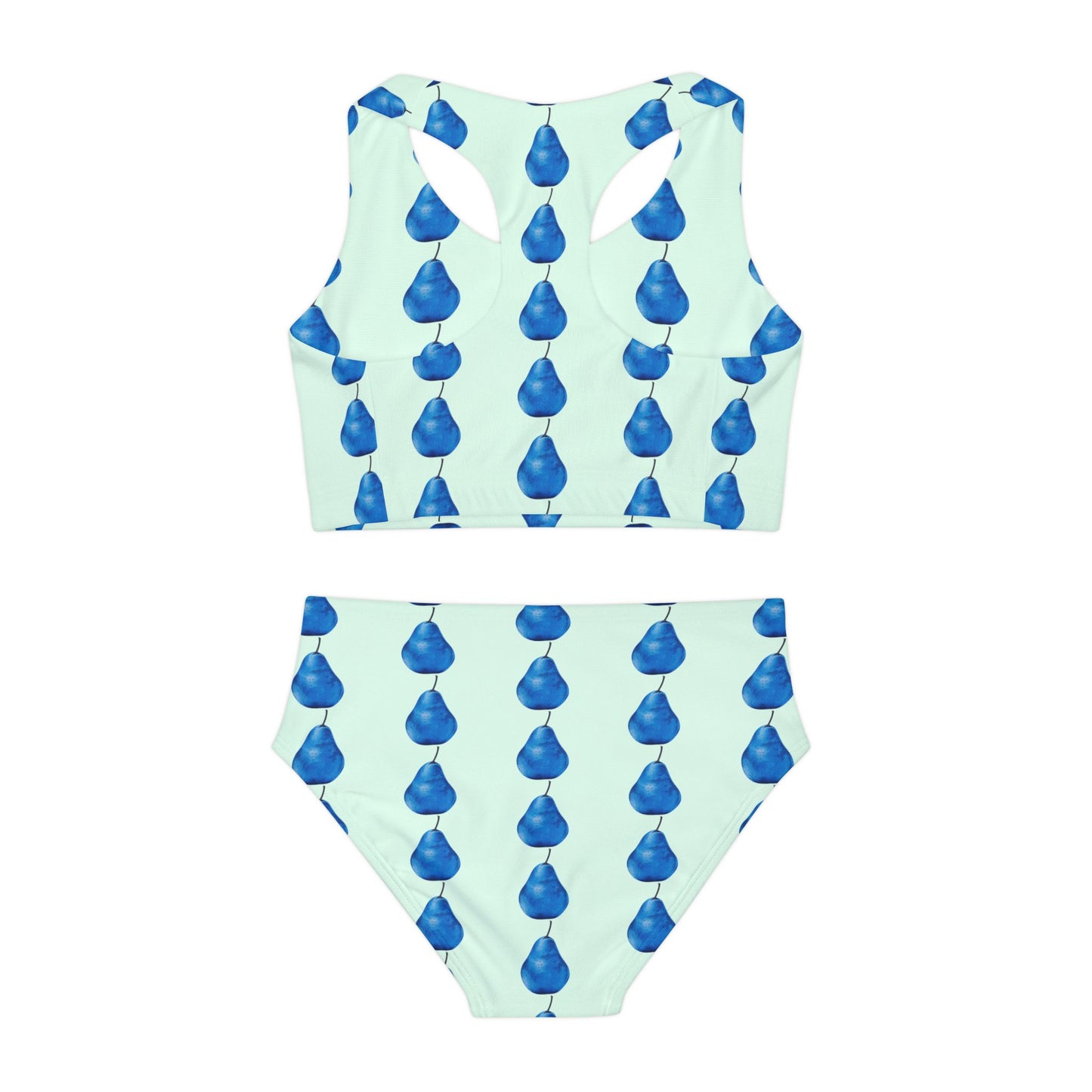 Pear Blue© It Girl Youth Star Active Flex Sports Comfort All Day Two Piece Swimsuit By American Boutique In Pool Breeze Pop