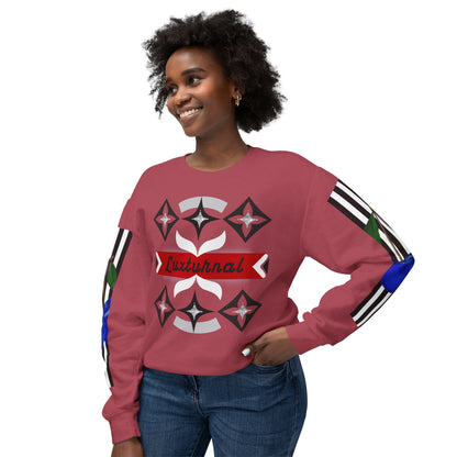 Luxturnal Posh© Deluxe American Made Comfort Relaxed Premium Cotton Lightweight Crewneck Sweatshirt Unisex In Paparazzi