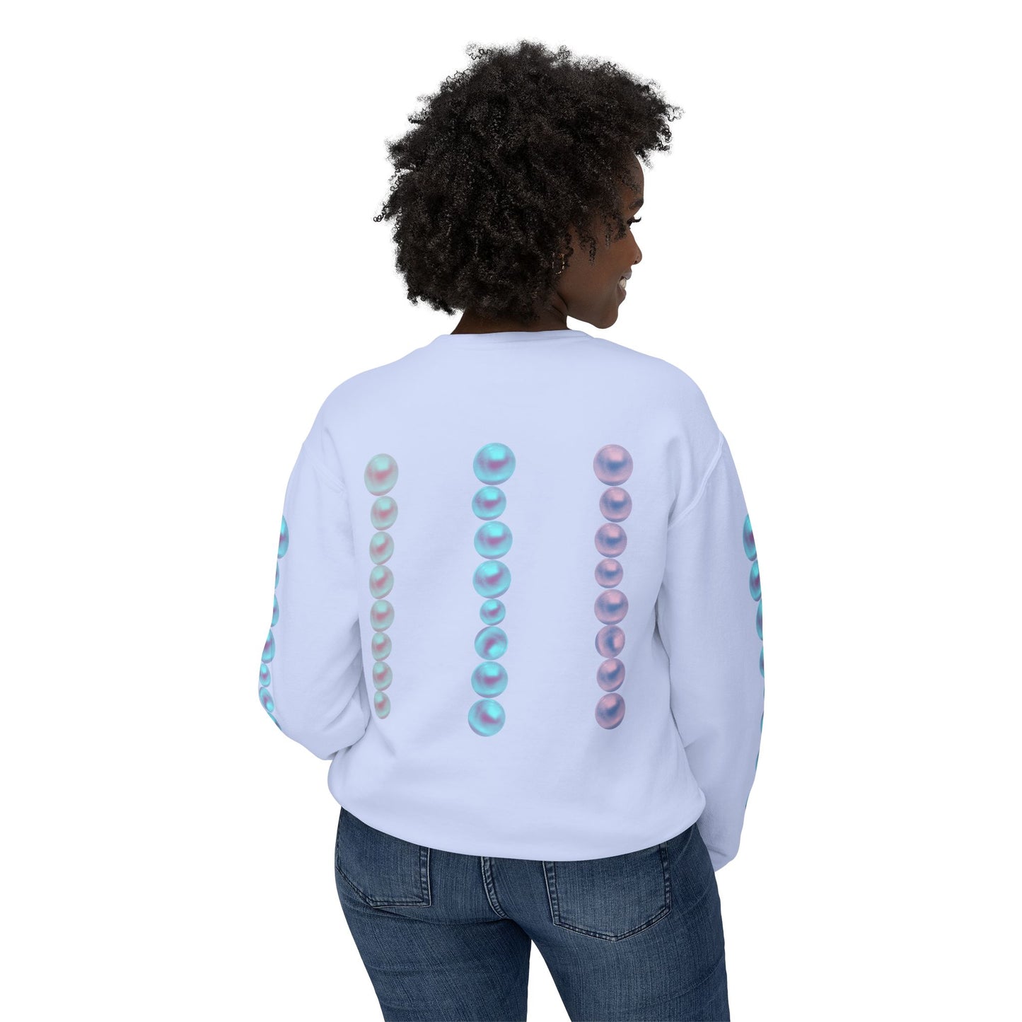 Posh Pearls© Deluxe American Made Comfort Relaxed Premium Cotton Lightweight Crewneck Sweatshirt Unisex