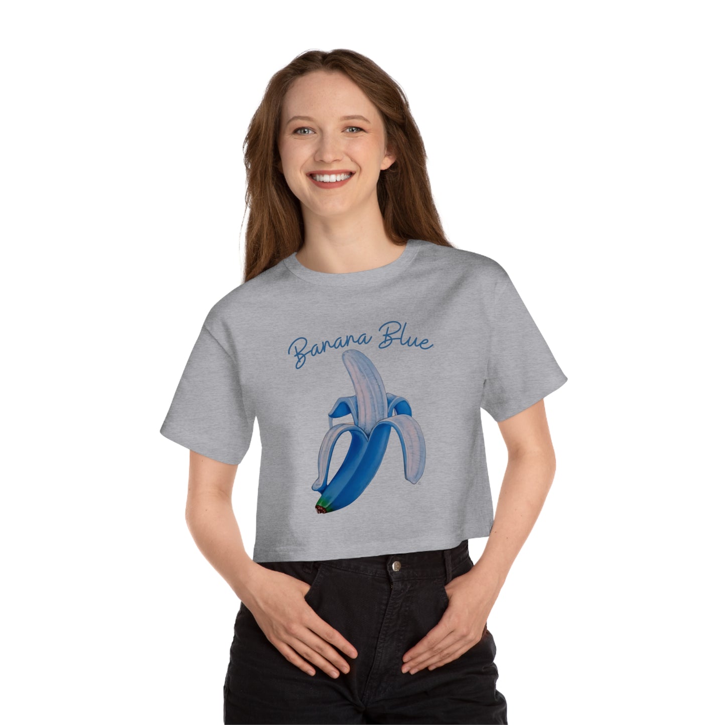 Banana Blue© Deluxe Premium 100% Cotton Champion Women's Heritage Super Soft Town And Country Cropped T-Shirt