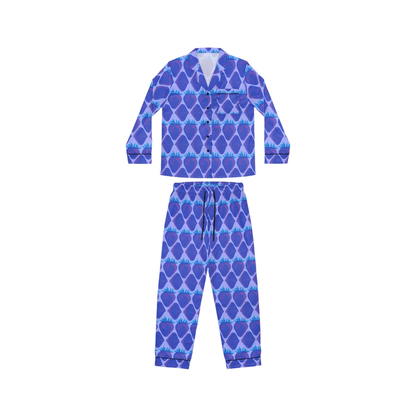 Concord Strawberry© Women's European Silk Boutique Super Luxurious Premium Royal Satin Pajamas In Miami Vice