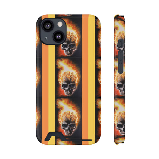 Skull Candy© Limited Edition Slim Lightweight DuraFlex© Safe Impact Resistant Phone Case With Card Holder Compatible with iPhone 13, and Samsung Galaxy S21, S22 models