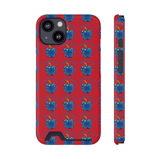 Pepper Blue© Limited Edition Slim Lightweight DuraFlex© Safe Impact Resistant Phone Case With Card Holder Compatible with iPhone 13, and Samsung Galaxy S21, S22 models