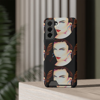 Lady Print© Limited Edition Slim Lightweight DuraFlex© Safe Impact Resistant Phone Case With Card Holder Compatible with iPhone 13, and Samsung Galaxy S21, S22 models