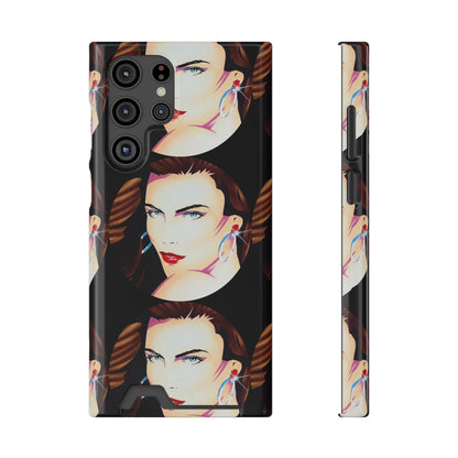 Lady Print© Limited Edition Slim Lightweight DuraFlex© Safe Impact Resistant Phone Case With Card Holder Compatible with iPhone 13, and Samsung Galaxy S21, S22 models