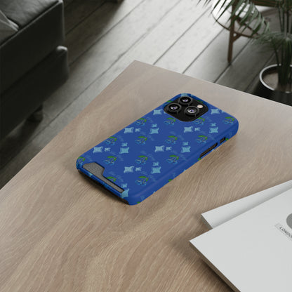 Blue Cherry© Limited Edition Slim Lightweight DuraFlex© Safe Impact Resistant Phone Case With Card Holder Compatible with iPhone 13, and Samsung Galaxy S21, S22 models