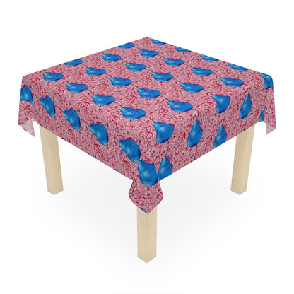 Pear Blue© Limited Edition Pop Deluxe Design Posh Soft And Light Tablecloth In Red White And Pearfect