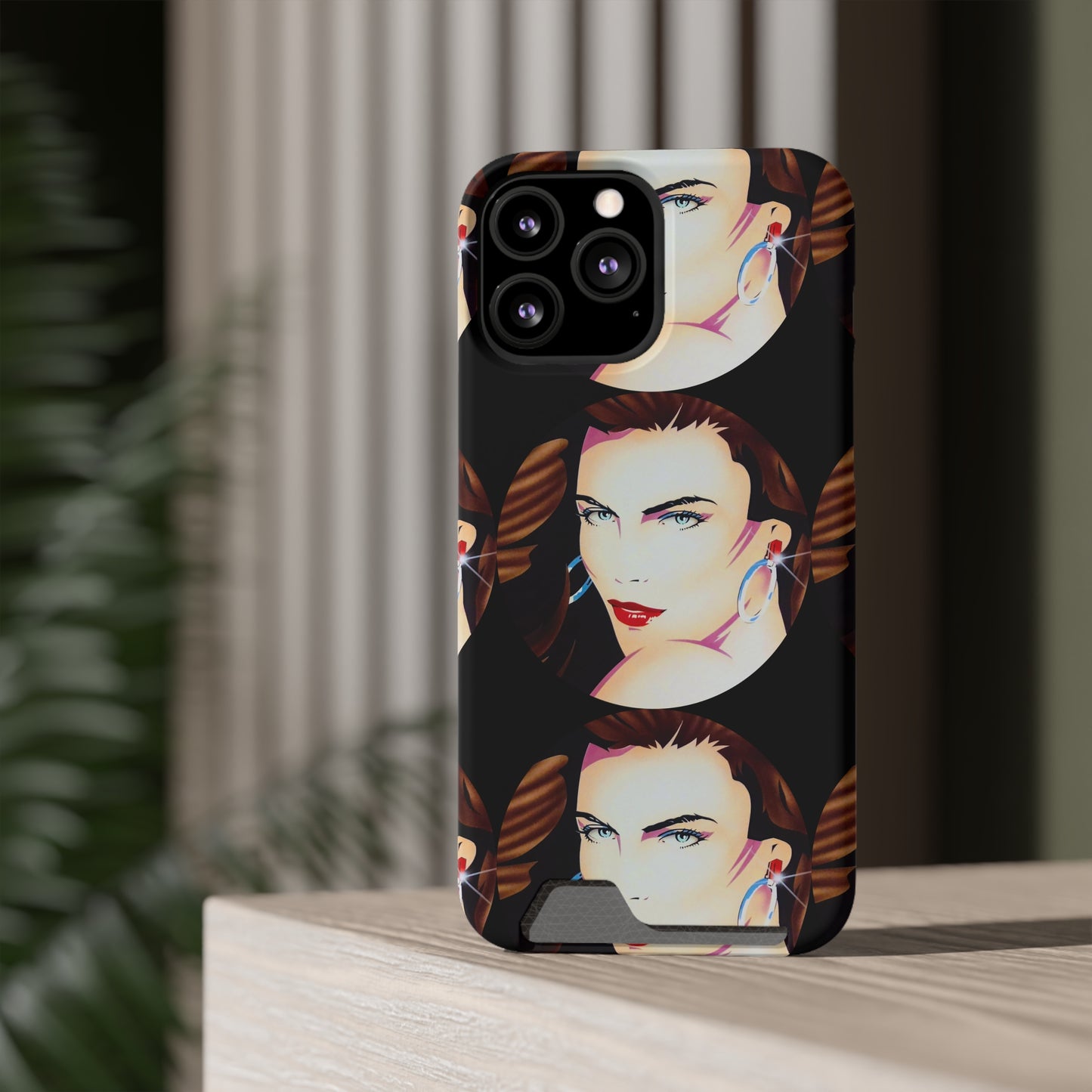 Lady Print© Limited Edition Slim Lightweight DuraFlex© Safe Impact Resistant Phone Case With Card Holder Compatible with iPhone 13, and Samsung Galaxy S21, S22 models