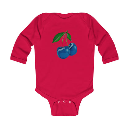 Blue Cherry© Super Soft Infant Long Sleeve Bodysuit 100% Deluxe Premium Cotton From American Boutique