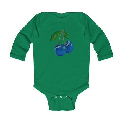 Blue Cherry© Super Soft Infant Long Sleeve Bodysuit 100% Deluxe Premium Cotton From American Boutique