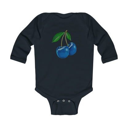 Blue Cherry© Super Soft Infant Long Sleeve Bodysuit 100% Deluxe Premium Cotton From American Boutique