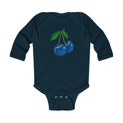 Blue Cherry© Super Soft Infant Long Sleeve Bodysuit 100% Deluxe Premium Cotton From American Boutique