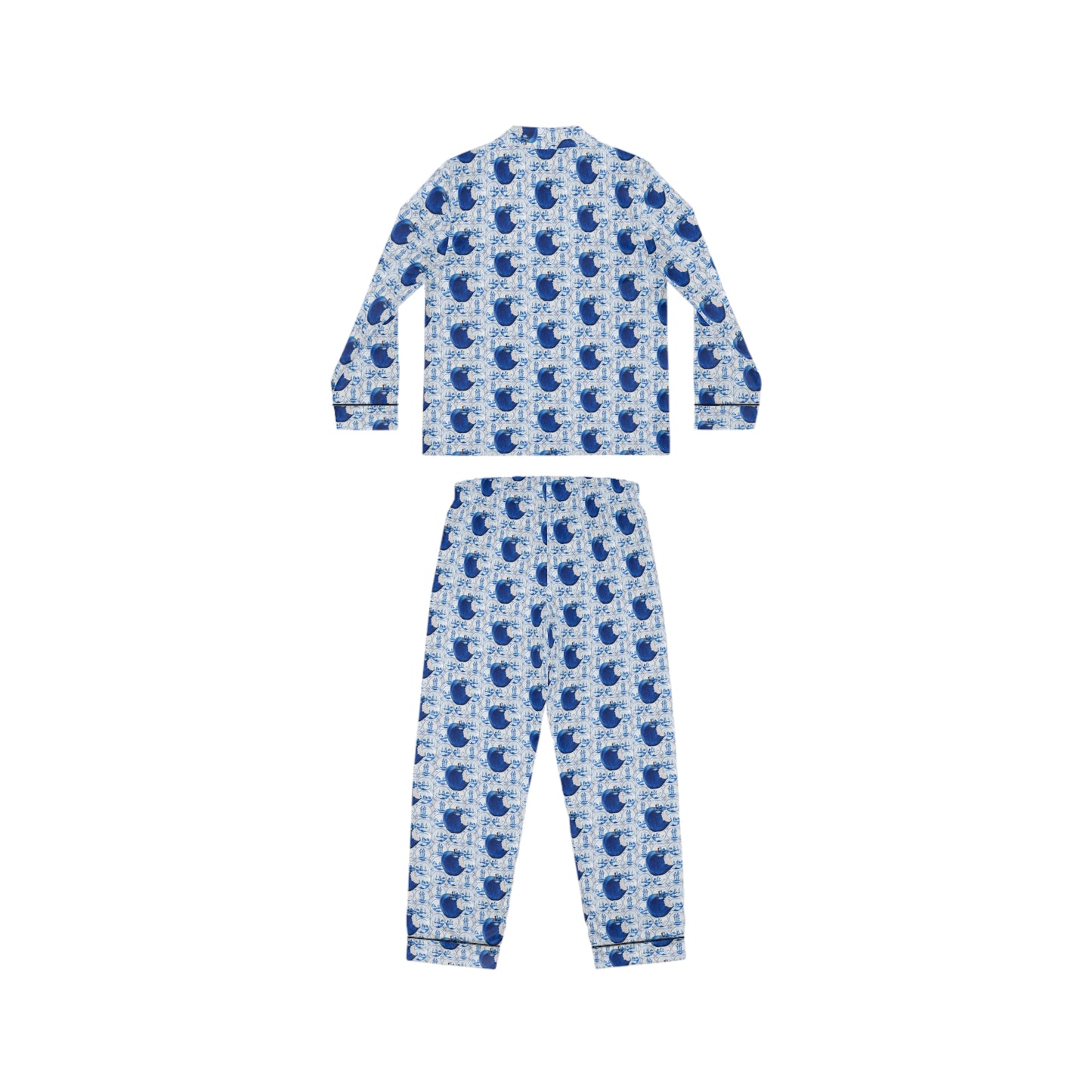 Apple Blue© Women's European Silk Boutique Super Luxurious Premium Royal Satin Pajamas In Swiss Chalet